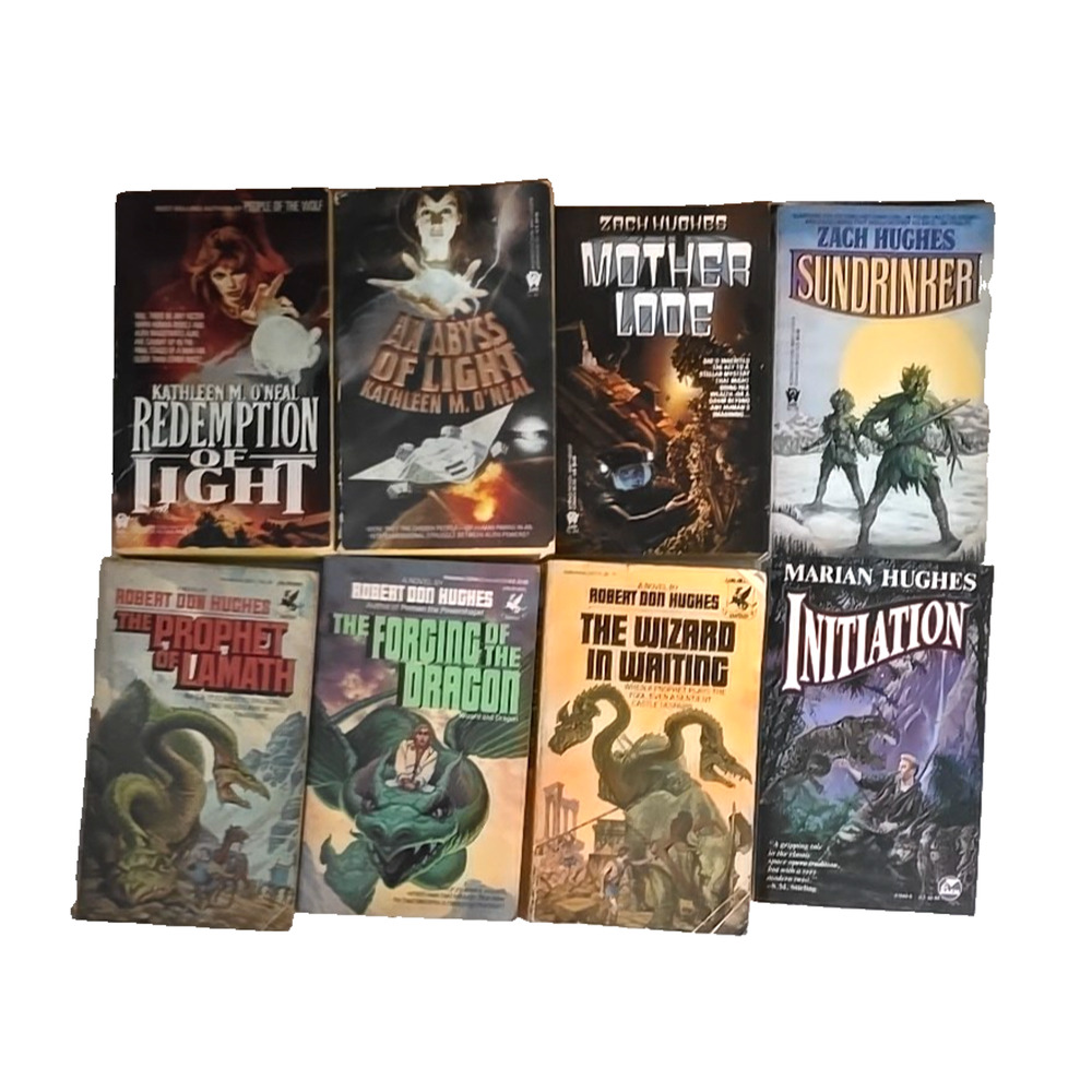 VTG Lot of 8 Sundrinker, Mother Lode, Initiation by Zach‎ Hughes Paperback Books